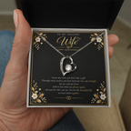 Forever Love Necklace for Wife – Happy Anniversary Gift with Heartfelt Message Card