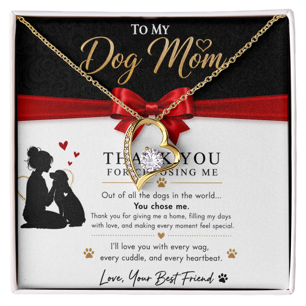 To My Dog Mom - Love Heart Necklace