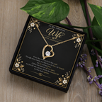 Forever Love Necklace for Wife – Happy Anniversary Gift with Heartfelt Message Card