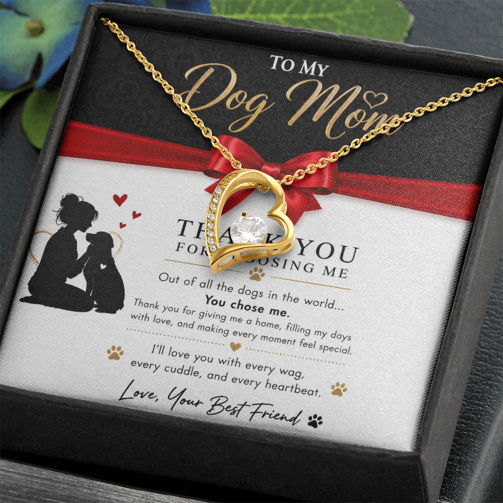 To My Dog Mom - Love Heart Necklace