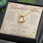 To My Beautiful Mom Necklace – Heartfelt Gift for Mother | Forever Love Necklace