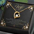Forever Love Necklace for Wife – Happy Anniversary Gift with Heartfelt Message Card