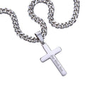 Personalized Cross Necklace with Cuban Link Chain – Gift for Husband