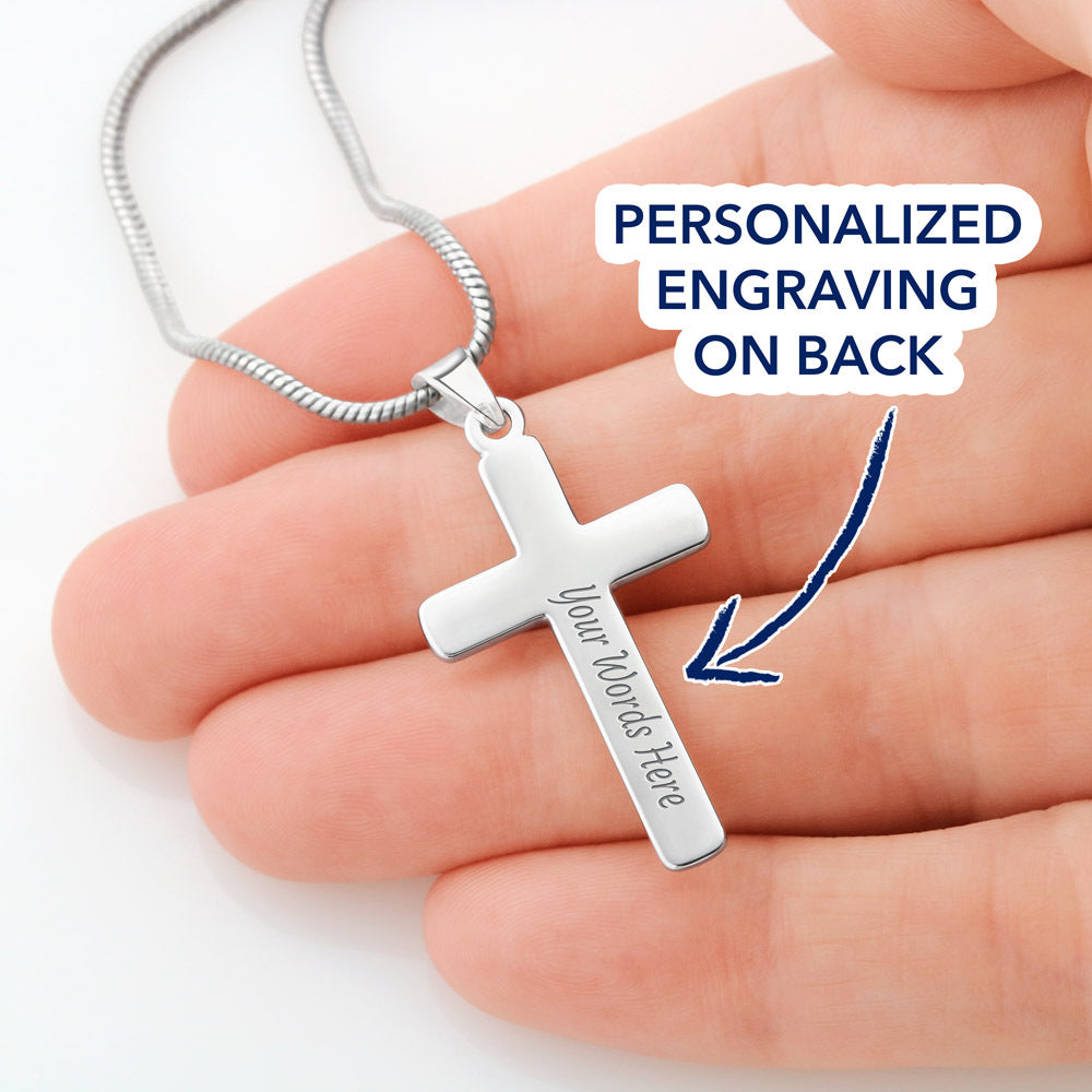 Personalized Cross Necklace for Grandson – Meaningful Christmas Gift of Faith & Love
