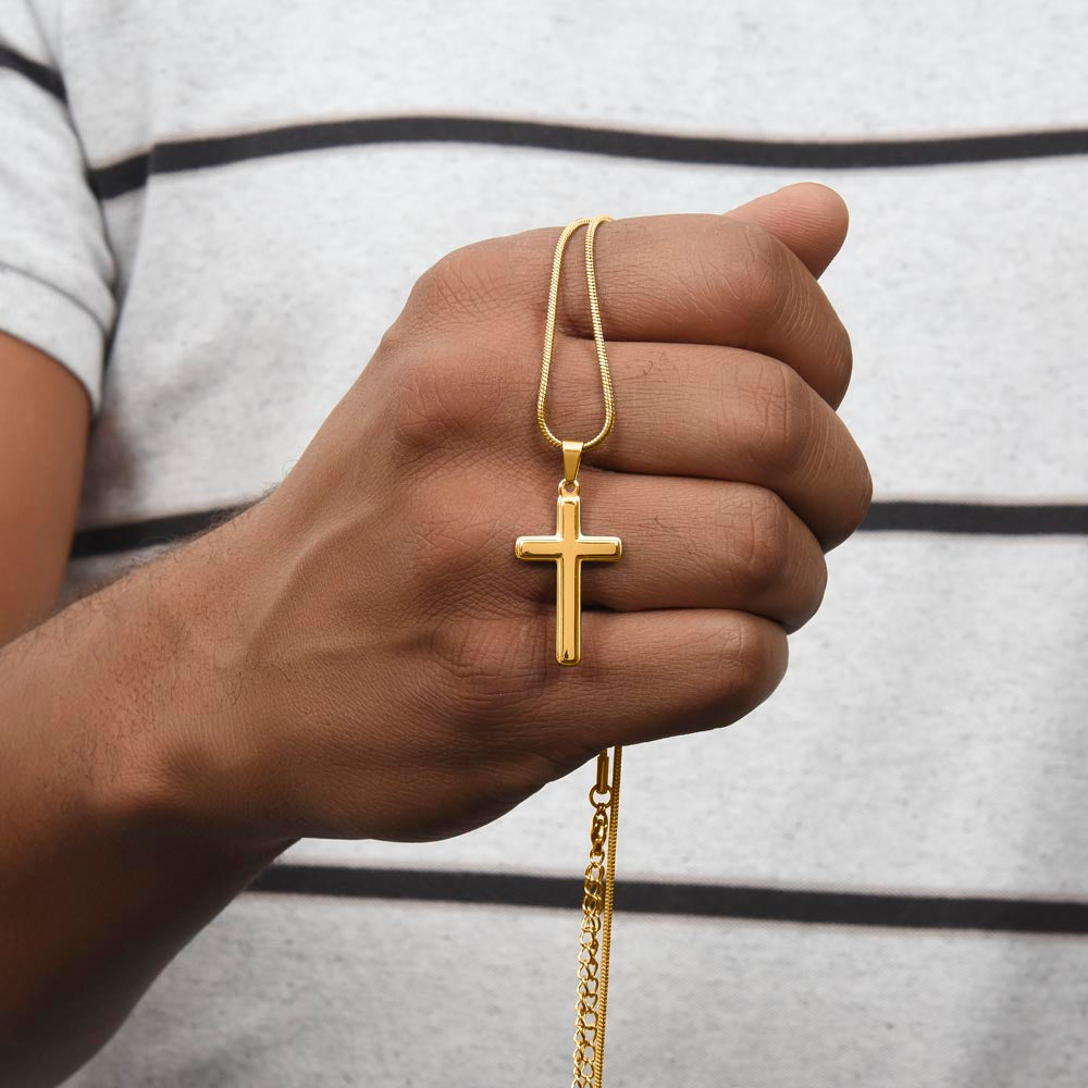 Personalized Cross Necklace for Grandson – Meaningful Christmas Gift of Faith & Love