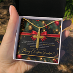 Personalized Cross Necklace for Grandson – Meaningful Christmas Gift of Faith & Love