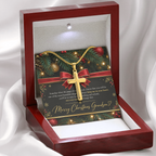 Personalized Cross Necklace for Grandson – Meaningful Christmas Gift of Faith & Love