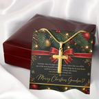 Personalized Cross Necklace for Grandson – Meaningful Christmas Gift of Faith & Love